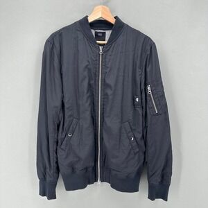 AZUL by moussy Black Bomber‎ Jacket Mens Medium Lightweight Casual Travel Street